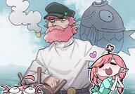 artist:sahelanthropus character:fuyo_cloverfield character:fuyomama character:fuyopapa fish magikarp // 2048x1434 // 1.2MB