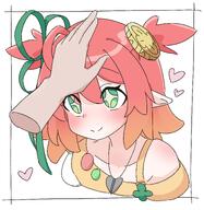 artist:kuriimu character:fuyo_cloverfield headpat // 2908x2979 // 610KB